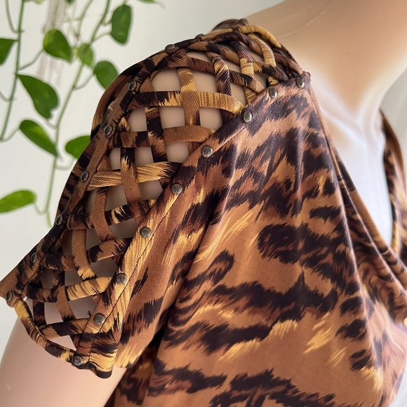 Diane Von Furstenberg DVF Mini Dress Silk Jersey Tiger Animal Print - Picture 4 of 12